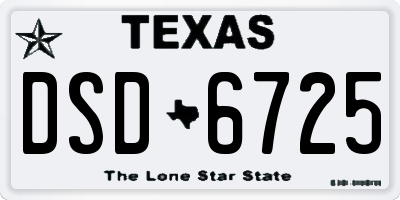 TX license plate DSD6725