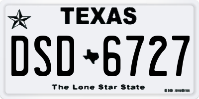 TX license plate DSD6727