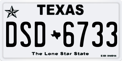 TX license plate DSD6733
