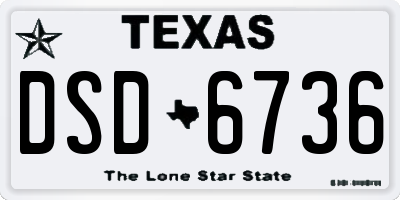 TX license plate DSD6736