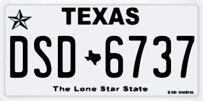TX license plate DSD6737