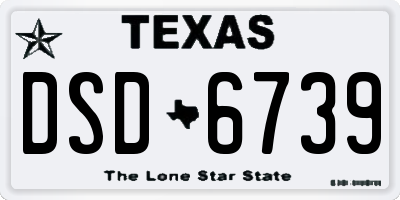 TX license plate DSD6739