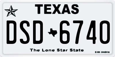 TX license plate DSD6740