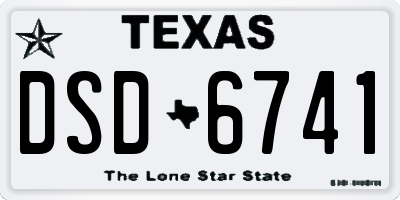 TX license plate DSD6741
