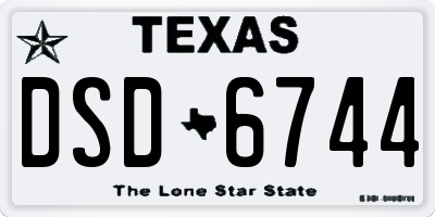 TX license plate DSD6744