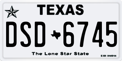 TX license plate DSD6745