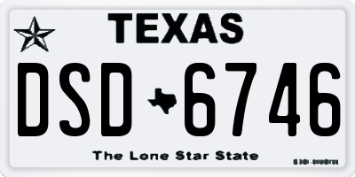 TX license plate DSD6746