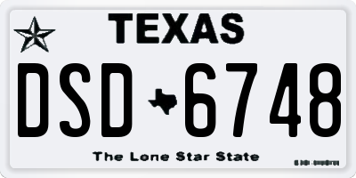 TX license plate DSD6748