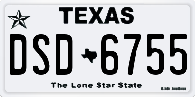 TX license plate DSD6755