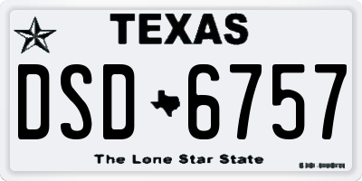 TX license plate DSD6757