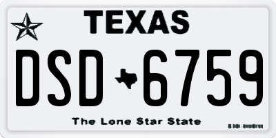 TX license plate DSD6759
