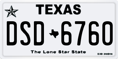 TX license plate DSD6760