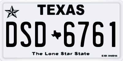 TX license plate DSD6761