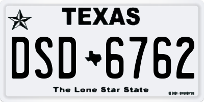 TX license plate DSD6762