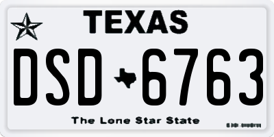 TX license plate DSD6763