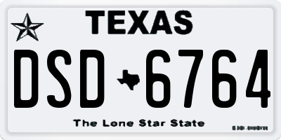 TX license plate DSD6764