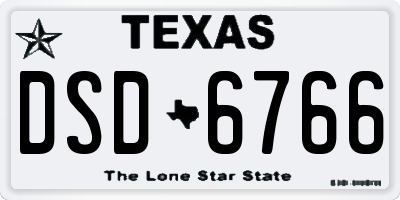 TX license plate DSD6766