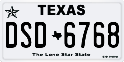 TX license plate DSD6768