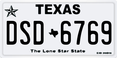 TX license plate DSD6769