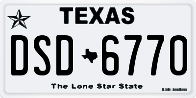 TX license plate DSD6770