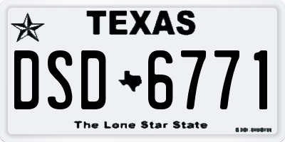 TX license plate DSD6771