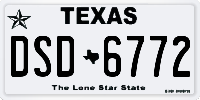 TX license plate DSD6772