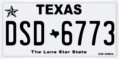 TX license plate DSD6773