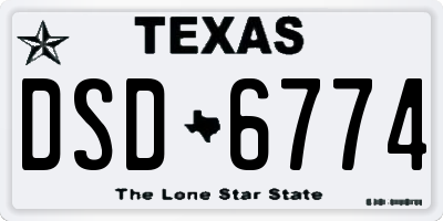 TX license plate DSD6774