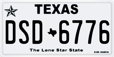 TX license plate DSD6776