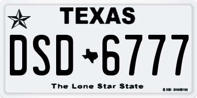 TX license plate DSD6777