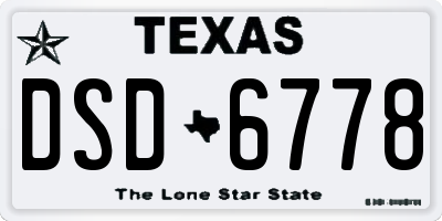 TX license plate DSD6778