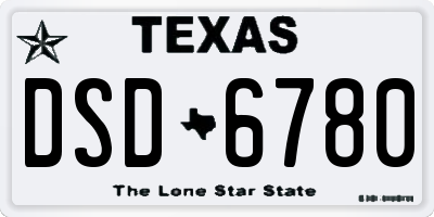 TX license plate DSD6780