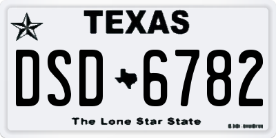 TX license plate DSD6782