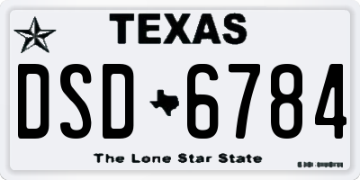 TX license plate DSD6784
