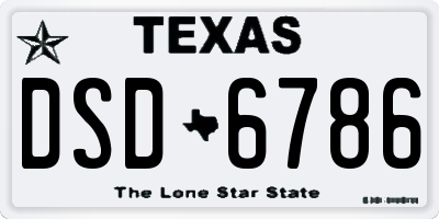 TX license plate DSD6786