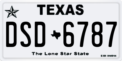 TX license plate DSD6787