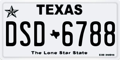 TX license plate DSD6788