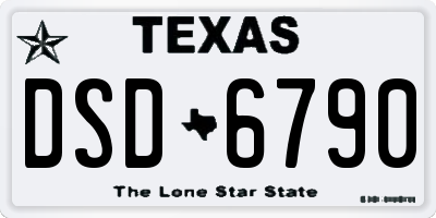 TX license plate DSD6790
