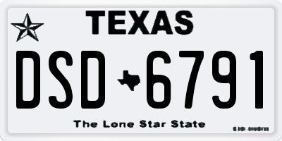 TX license plate DSD6791