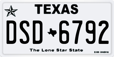TX license plate DSD6792