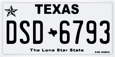 TX license plate DSD6793