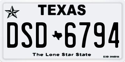 TX license plate DSD6794