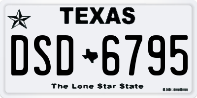 TX license plate DSD6795
