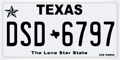 TX license plate DSD6797