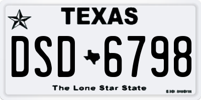 TX license plate DSD6798