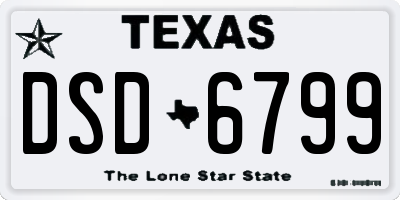 TX license plate DSD6799