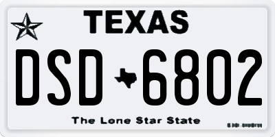 TX license plate DSD6802