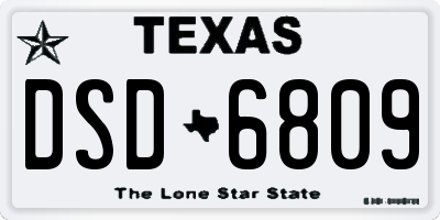 TX license plate DSD6809