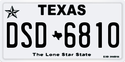TX license plate DSD6810