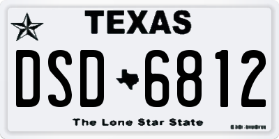 TX license plate DSD6812